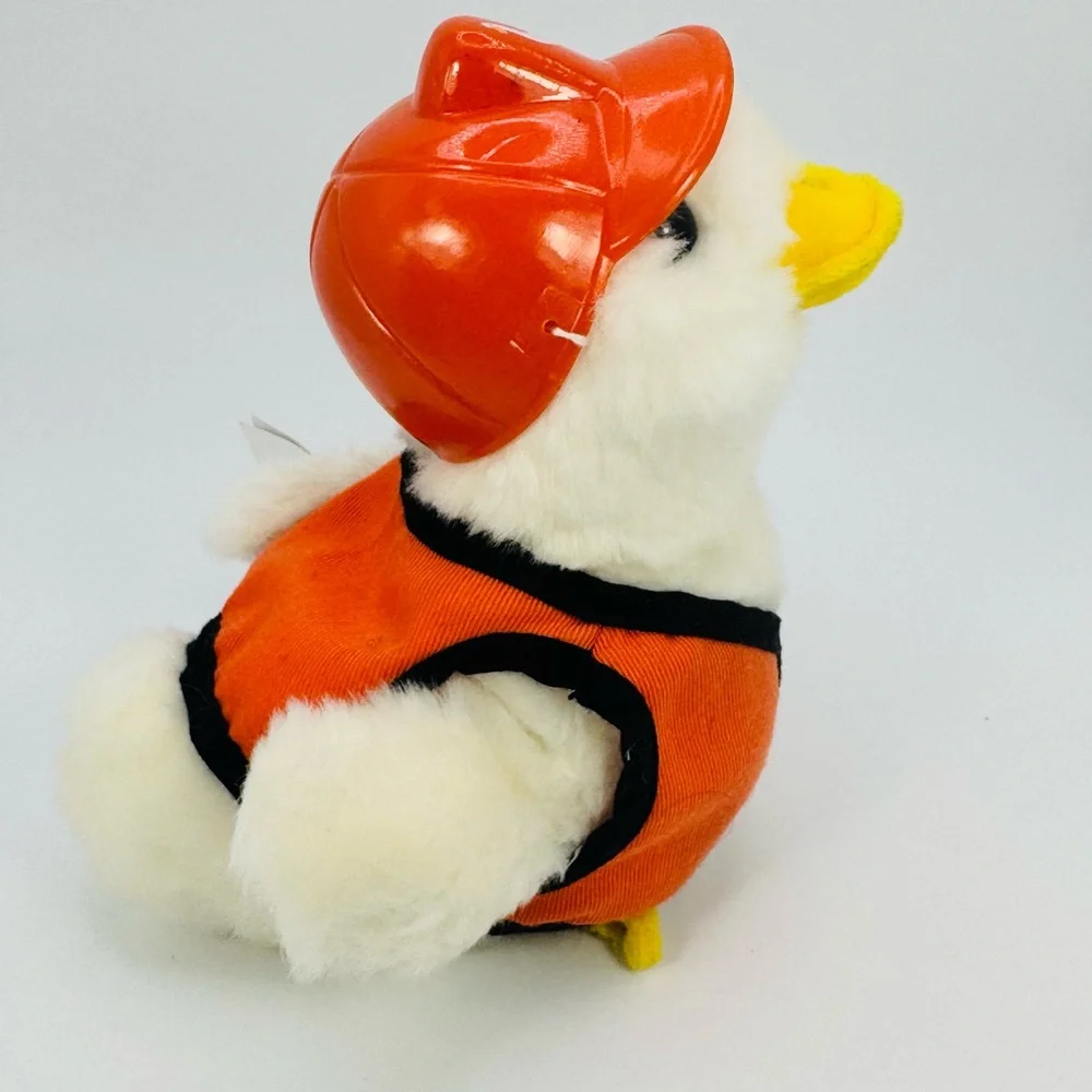 AFLAC INSURANCE TALKING PLUSH Construction Worker Hard Hat Vest DUCK 6
